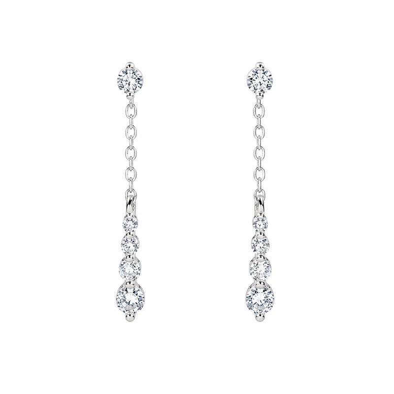 Tassel Zircon Stud Earrings for Women Daily Wear Jewelry Gift DS4981