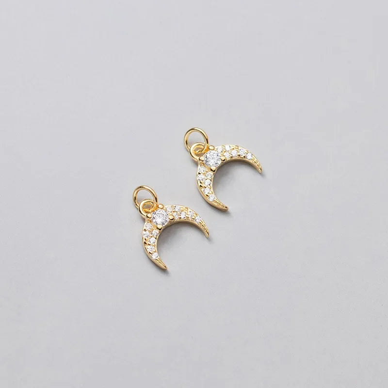 Moon CZ Cute Charm Pendant DIY Accessories DZ44