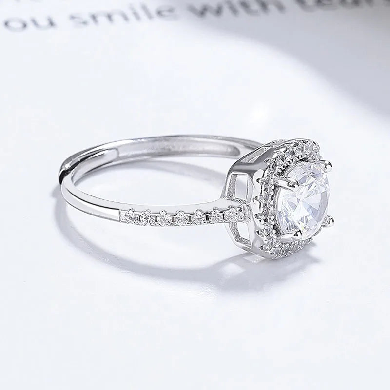 Fashion and Luxury Square Zircon Adjustable Ring DS4932