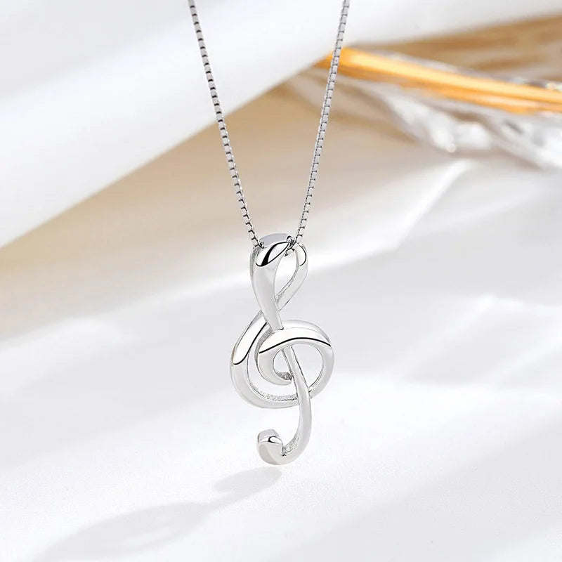 TrustDavis Real 925 Sterling Silver Fashion Minimalist Music Notation Charm Pendant Handmade DIY Accessories Wholesale DZ1697