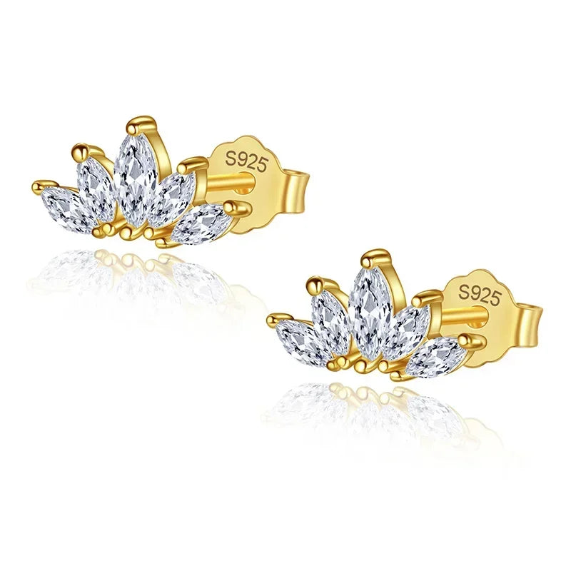 Shiny Zircon Wings Stud Earrings L077