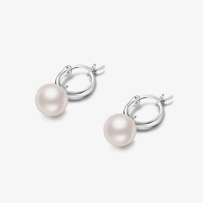 TrustDavis Real 925 Sterling Silver Fashionable and Elegant Pearl Earrings for Women Wedding Fine Jewelry DS4180