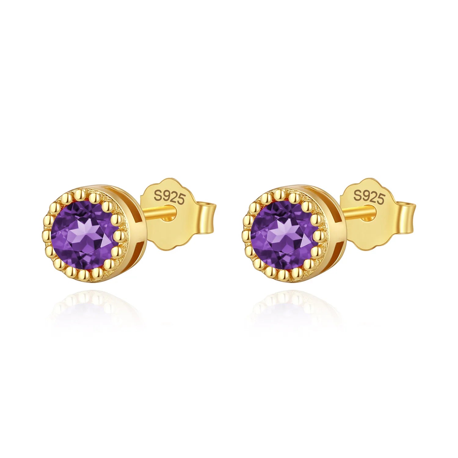 Colour CZ Triangle Round Charm Stud Earrings DA2701