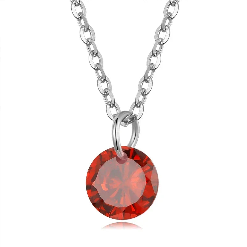 Trustdavis 100% 925 Sterling Silver Dazzling Cubic Zircon Round Circle CZ Pendant Necklace For Women Silver 925 Jewelry DS842