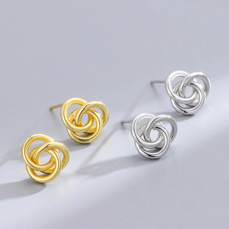 TrustDavis 925 Sterling Silver Women's Stud Earrings Fashion Simple Rose Hoop Earrings for Women Girls Jewelry Gift DS4407