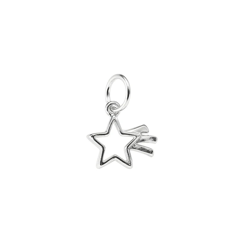 TrustDavis Real 925 Sterling Silver Star Lotus Charm Pendant for Making Necklace Handmade DIY Accessories Fine Jewelry DZ1821