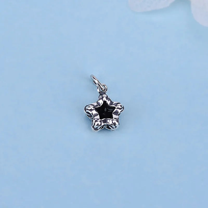 TrustDavis Real 925 Sterling Thia Silver Fashion Sweet Star Shiny CZ Charm Pendant Handmade DIY Accessories Fine Jewelry HY148
