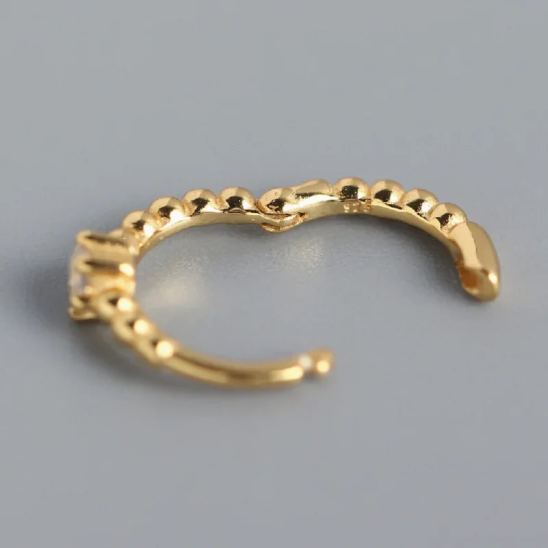 Trustdavis Real 925 Sterling Silver Fashion Colorful Zircon Charming Small Earrings For Women Rock Unisex Party Jewelry DA2645