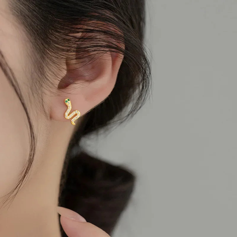 Romantic Animal Snake Crab Fish Rabbit Screw Stud Earrings DS4044