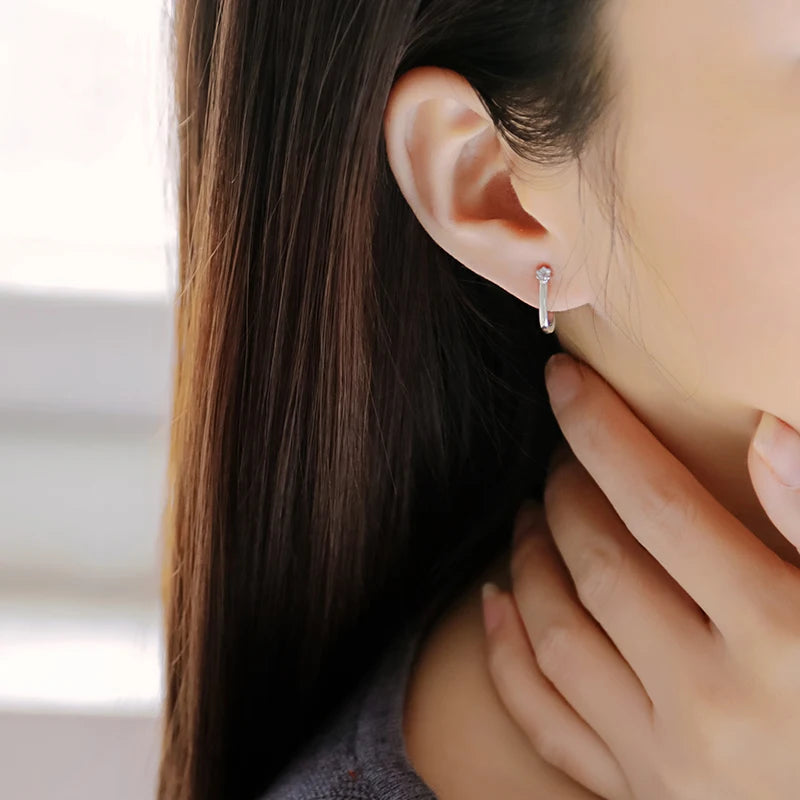 Geometric Charm Hoop Earrings H078