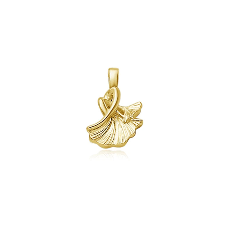 TrustDavis Real 925 Sterling Silver Fashion Ginkgo Leaf Charm Pendant Handmade DIY Accessories Fine Jewelry Wholesale HY041