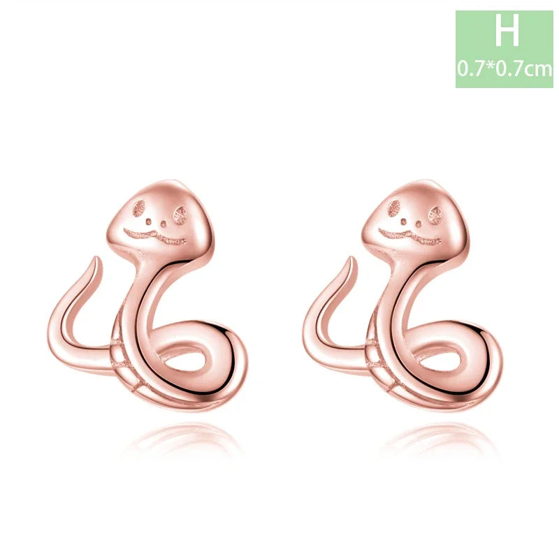 Trustdavis Real 925 Sterling Silver Chinese Zodiac Signs Screw Stud Earrings For Women Daughter Birthday Gift Jewelry DS4430