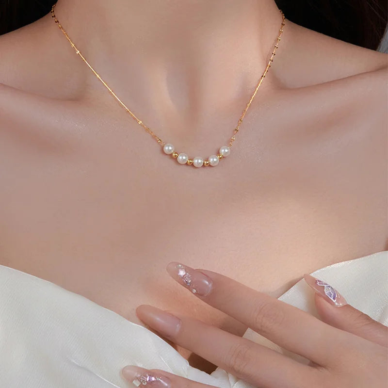 Pearl Clavicle Necklace DS4822