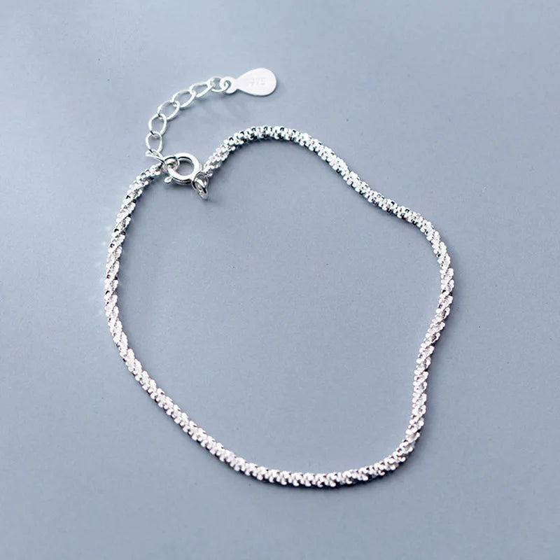 Trusta 100% 925 Sterling Silver Bracelet Women's Fashion Jewelry Shiny Stars Chain 925 Braclet Wholesale Gift Girls Lady DS1388