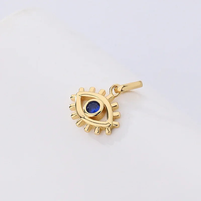 Vintage Eye Zircon Charm Pendant for Women DIY Accessories Jewelry DZ982