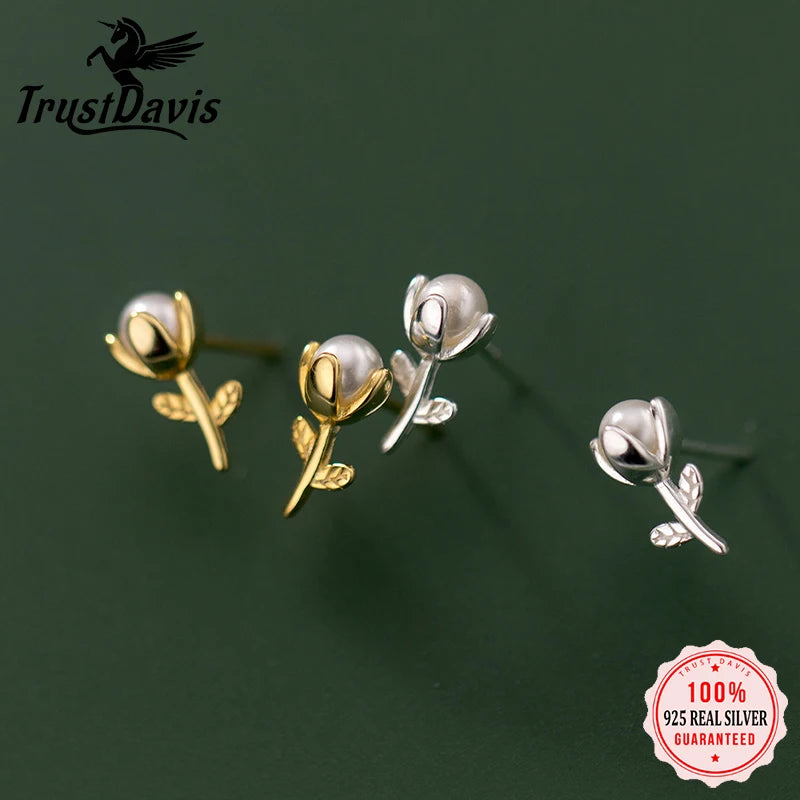 Synthesis Pearl Flower Stud Earrings DS4394