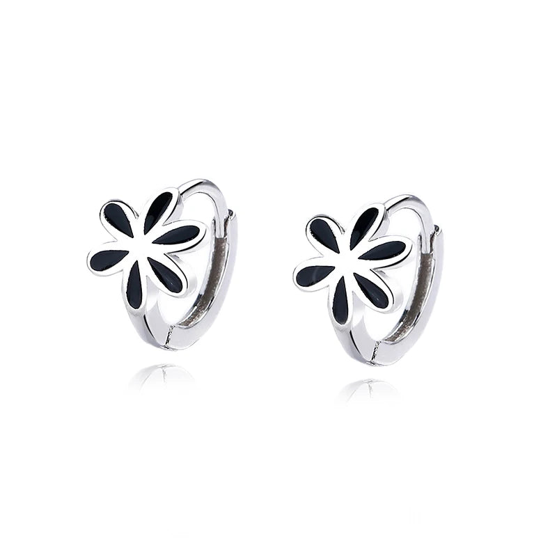 TrustDavis Real 925 Sterling Silve Hoop Square Cat's Paw Heart CZ Pendant Hoop Earrings For Daughter Girls Women Jewelry DG0190