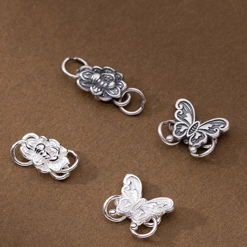 TrustDavis Real 925 Sterling Silver Fashion Sweet Butterfly Charm Pendant Handmade DIY Accessories Jewelry Wholesale DZ1637