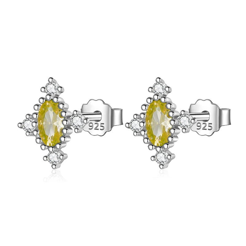 Trustdavis Real 925 Sterling Silver Sweet Geometry Zircon Stud Earrings for Women Wedding Party Fine S925 Jewelry DA3217