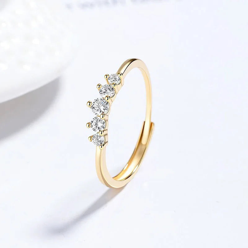 Crown Open Zircon Ring DS4907