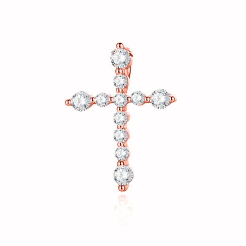 TrustDavis Real 925 Sterling Silver Casual Cross Charm Pendant Punk Handmade DIY Accessories Fine Jewelry Wholesale DZ1676