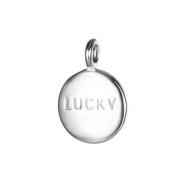 Round Letter Lucky Charm Pendant DIY Accessories DZ299
