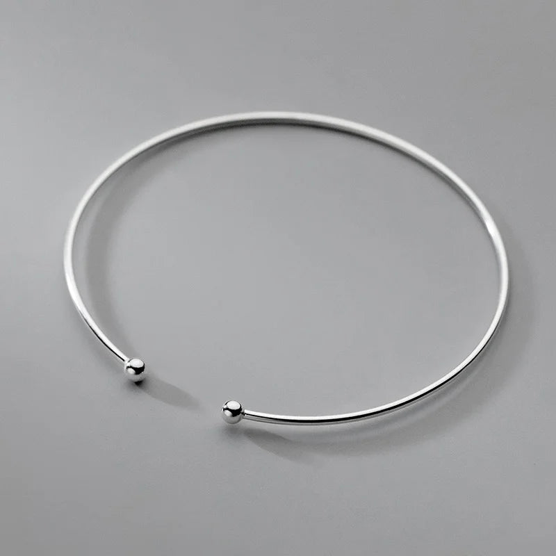 Open Round Bead Bracelet 925 Sterling Silver Minimalist Light Luxury Bracelet DS3202