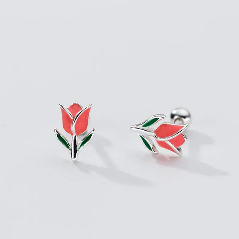 Flower Screw Stud Earrings DS4038