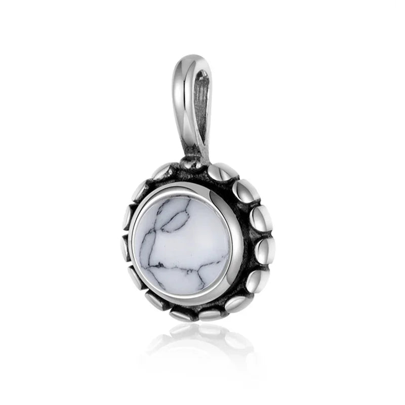 Round Synthetic Stone Pendant Handmade DIY Accessories HY878