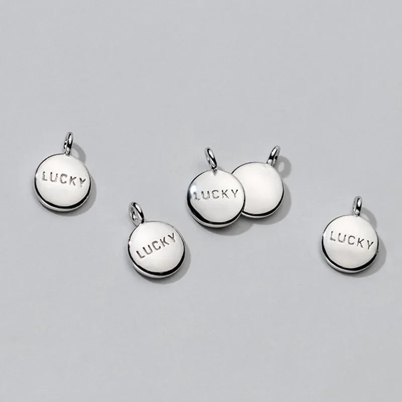 Round Letter Lucky Charm Pendant DIY Accessories DZ299
