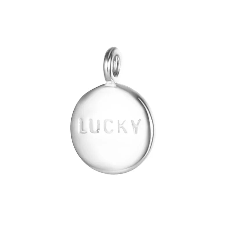 Round Letter Lucky Charm Pendant DIY Accessories DZ299