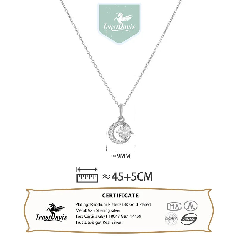 Moon Zircon Pendant Necklace DS4854