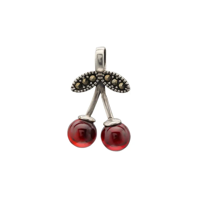 Garnet Red Cherry Charm Pendant Handmade DIY Accessories HY350