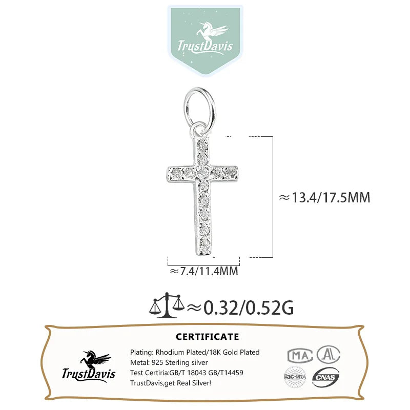 Fashion Zircon Cross Charm Pendant DZ1815