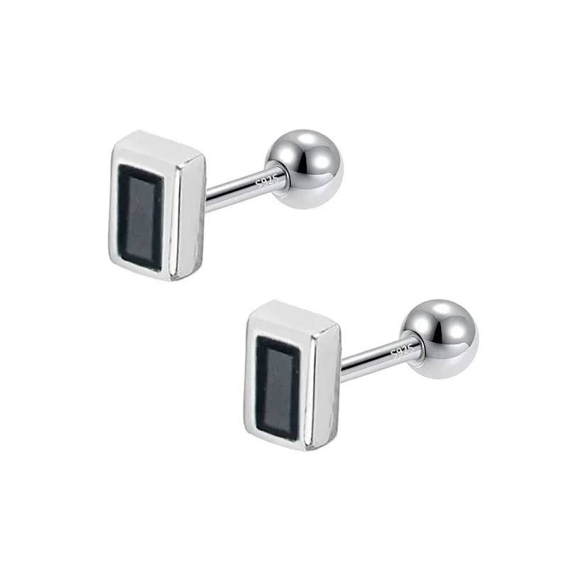 Geometric Square CZ Screw Stud Earring DB1144