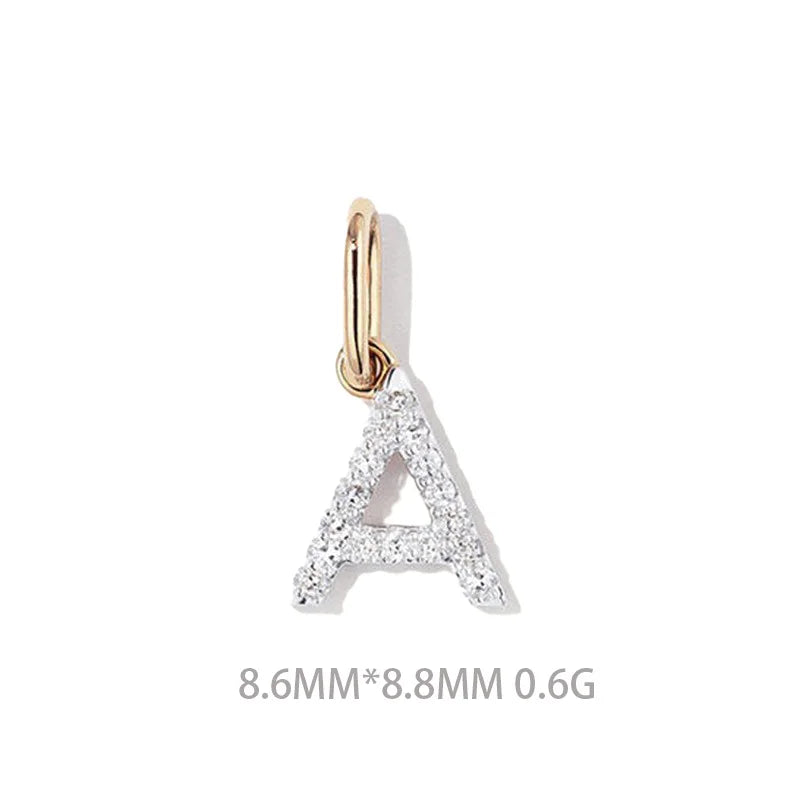 Trustdavis Real 925 Sterling Silver Feshion Simple 26 Letter Zircon Pendant DIY Accessories for Women Girls Fine Jewelry DS4738