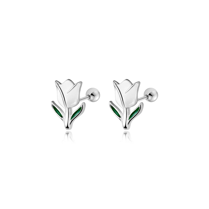 Flower Screw Stud Earrings DS4038