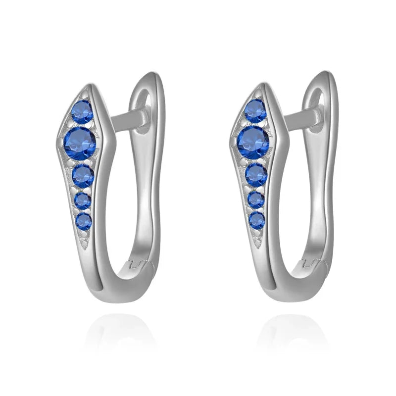 TrustDavis Girls 925 Sterling Silver Fine Colored Zircon Hoop Earrings for Women Lady Wedding Party Fine S925 Jewelry DS4324