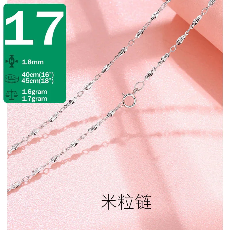 Water-wave Snake Beads Box Chain 40/45cm Necklace DC25