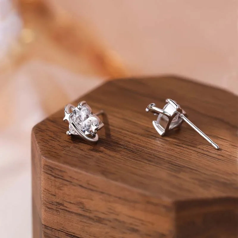 TrustDavis Girls 100% 925 Sterling Silver Trendy Heart Stud Earrings Women's Fashion Jewelry 925 Wholesale DS4507