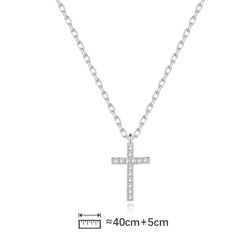 925 Sterling Silver Cross Zircon Open Ring DS4138