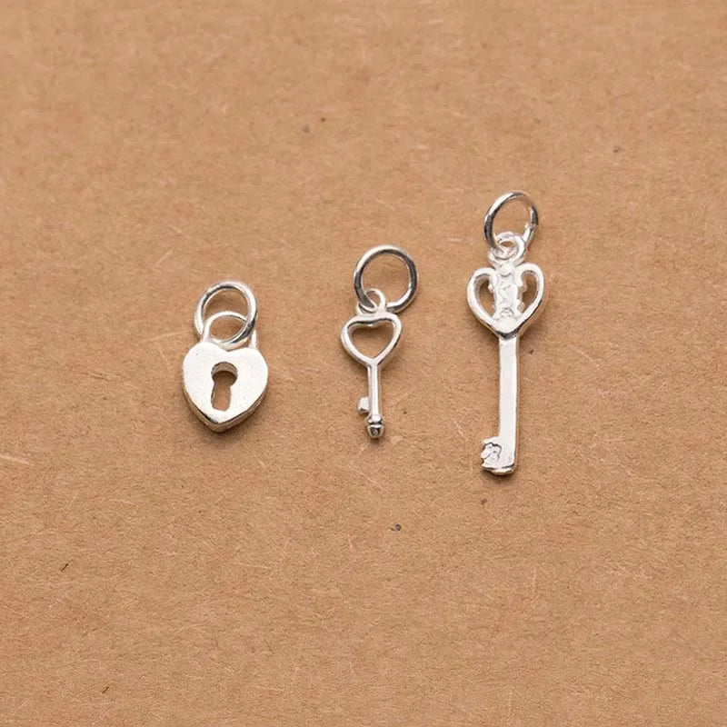 Heart Key Charm Pendant Handmade DIY Accessories DZ132