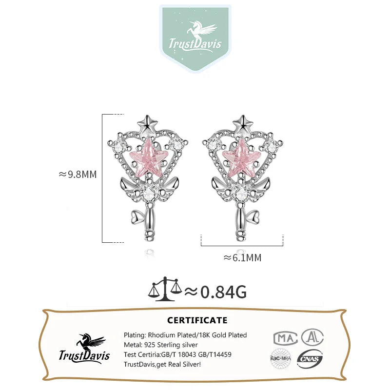 Sweet Wings Zircon Stud Earrings DS4224
