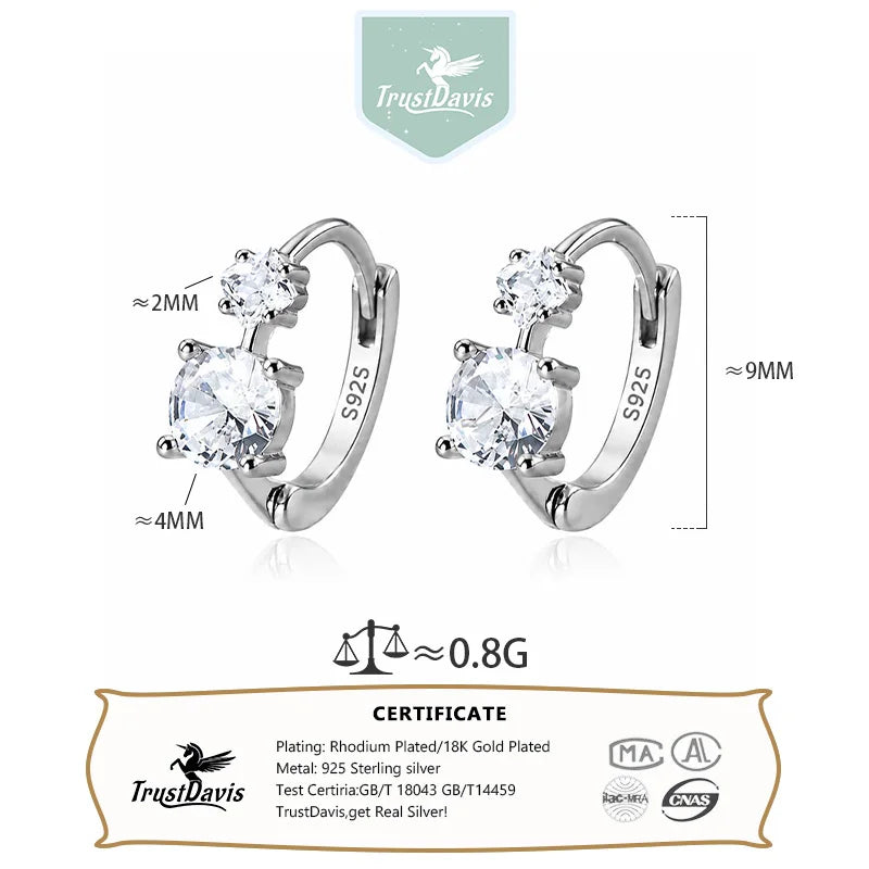 Round Double Zircon Earrings DS4924