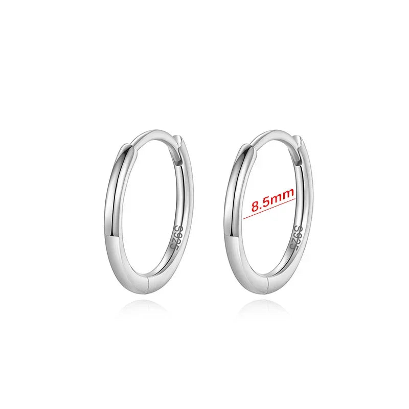 TrustDavis Real 925 Sterling Silve Fashion Minimalist Round Hoop Earrings For Women Birthday Creative Fine Jewelry DA2655