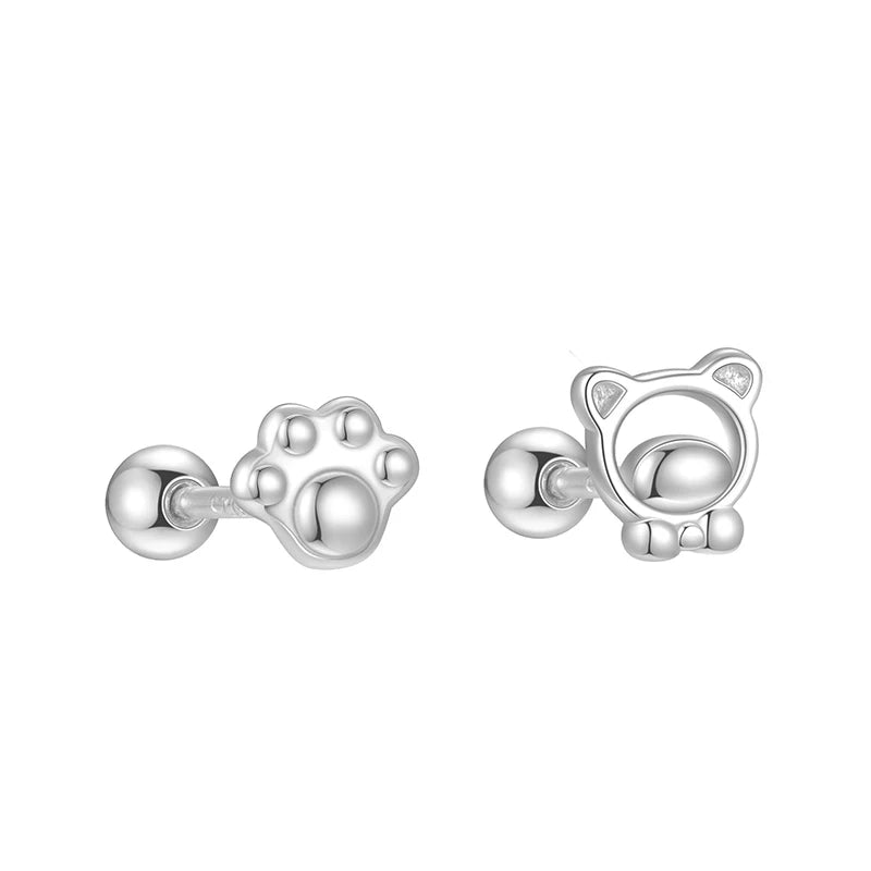 Fashion Sweet Cute Bear Paw Screw Earrings DS4770