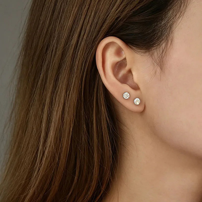 Stacked Sun and Star Zircon Earrings DS4920