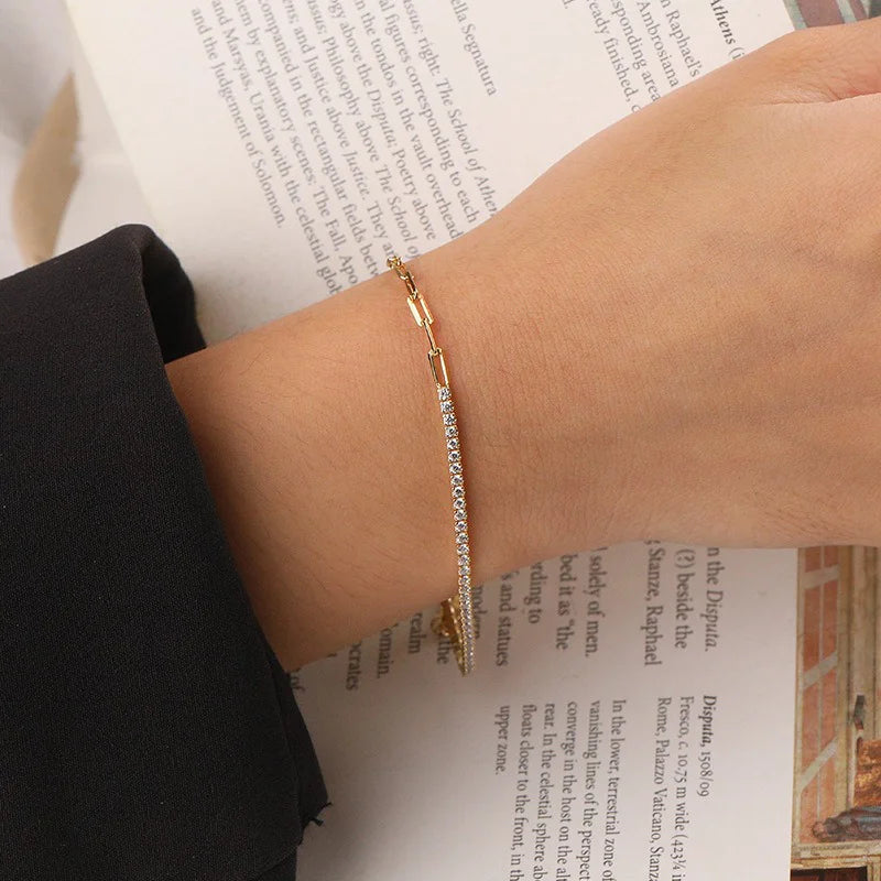 Lock Spliced Zircon Bracelet DS4820