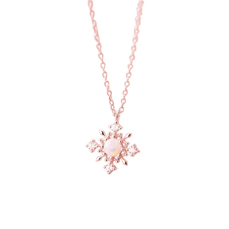 TrustDavis Real 925 Sterling Silver Fashion Elegant Set with Diamonds Snow Necklace for Women Jewelry DB154