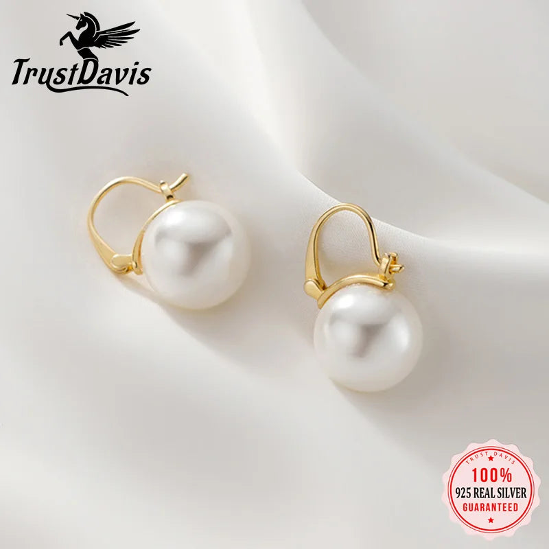 Temperament Synthetic Pearl Hoop Earrings DA776